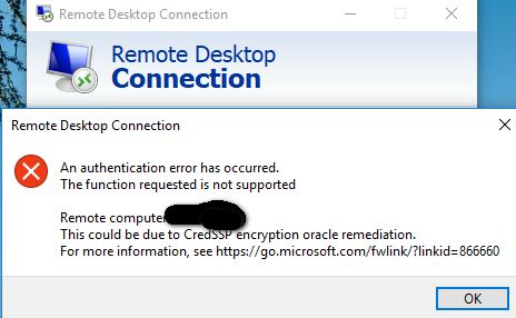 win10 1803 遠(yuǎn)程桌面出錯：Credssp encryption oracle remeediation 怎么辦？