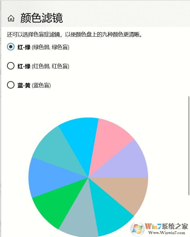 Win10系統(tǒng)色盲色弱設(shè)置顏色利于使用的方法