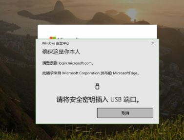 win10 1903使用Edge訪問微軟網(wǎng)站提示：請將安全密鑰插入USB端口 的解決方法