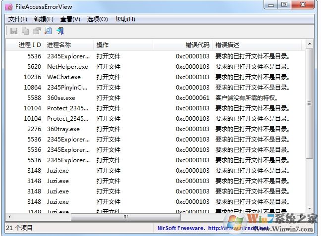 Windows系統(tǒng)錯(cuò)誤診斷工具FileAccessErrorView v1.22漢化版