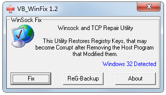 WinSockFix(網(wǎng)絡(luò)連接修復(fù)軟件) V1.2 綠色版
