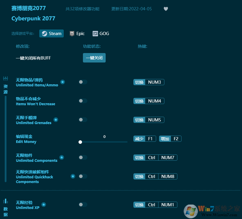 賽博朋克2077線上修改器(32項全功能) 風靈月影版