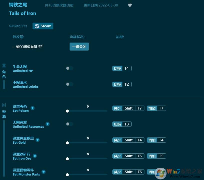 鋼鐵之尾10項(xiàng)修改器 最新免費(fèi)版