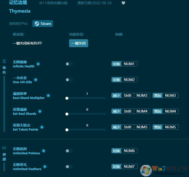 記憶邊境十一項(xiàng)修改器