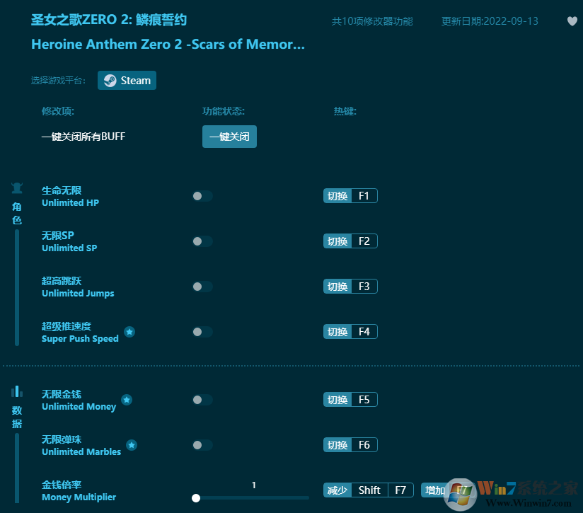 圣女之歌zero2鱗痕誓約十項(xiàng)修改器 v2023最新版