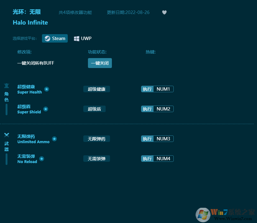 光環(huán)無限多項修改器