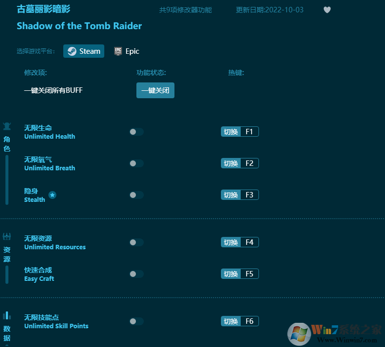 古墓麗影暗影全功能修改器 v22.10免費版