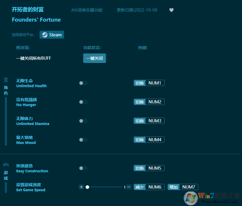 開拓者的財富六項修改器