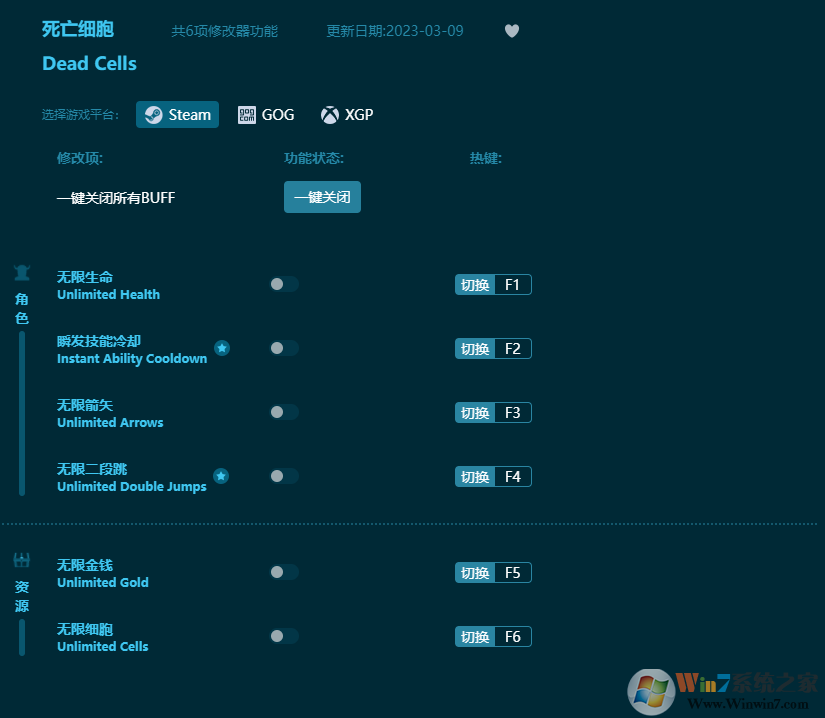 死亡細(xì)胞六項(xiàng)修改器 v2023最新版