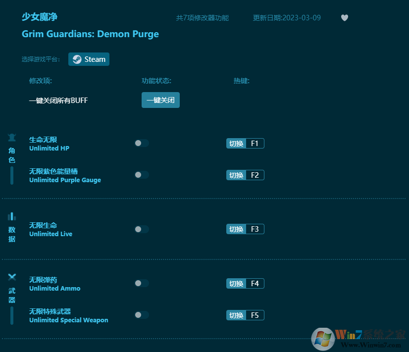 少女魔凈七項(xiàng)修改器 v2023最新版