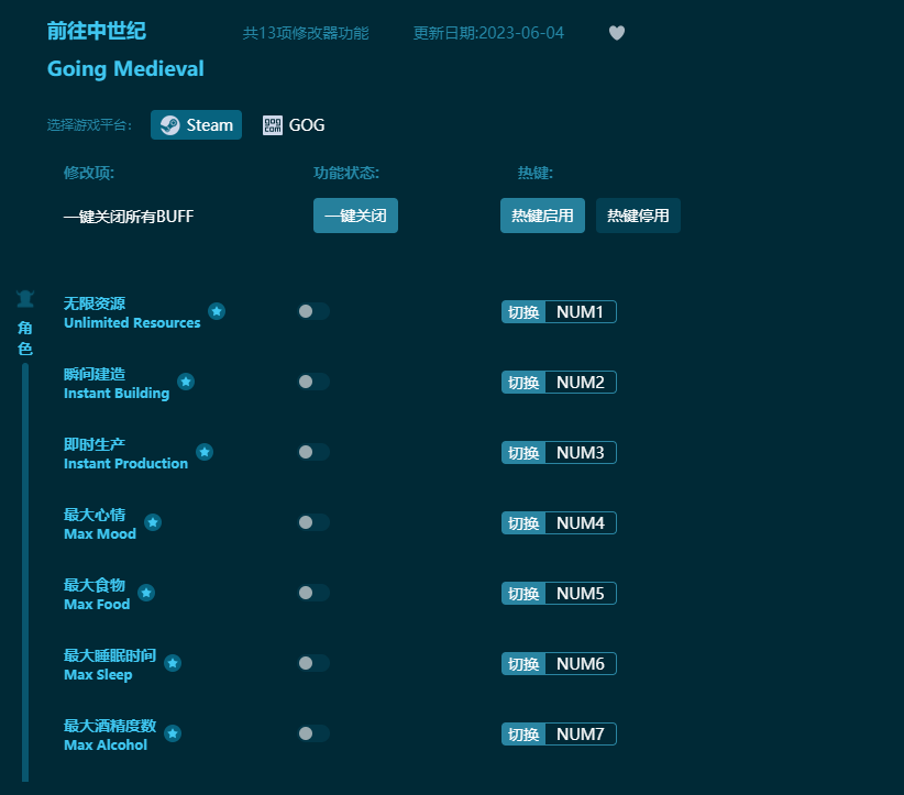 前往中世紀(jì)十三項(xiàng)修改器 v2023最新版