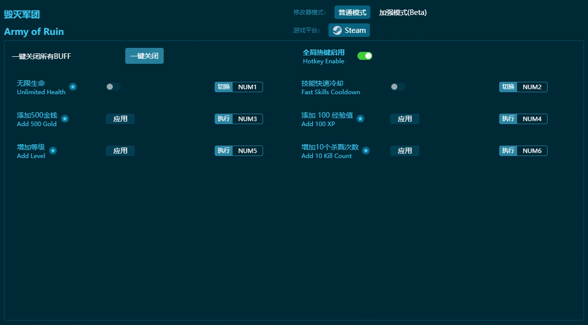 毀滅軍團(tuán)六項(xiàng)修改器 v2024最新版